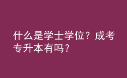 什么是學(xué)士學(xué)位？成考專升本有嗎？