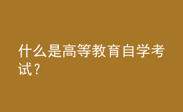 什么是高等教育自學(xué)考試？