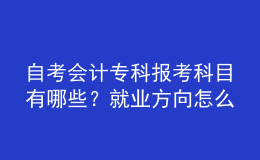 自考會計?？茍罂伎颇坑心男?？就業(yè)方向怎么樣？ 