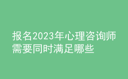 報(bào)名2023年心理咨詢(xún)師需要同時(shí)滿(mǎn)足哪些要求 