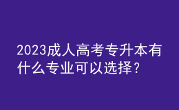 2023成人高考專升本有什么專業(yè)可以選擇？