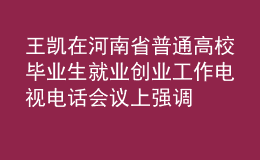 王凱在河南省普通高校畢業(yè)生就業(yè)創(chuàng)業(yè)工作電視電話會議上強調