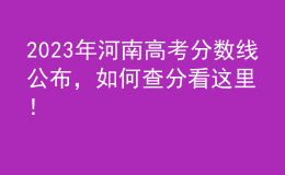 2023年河南高考分?jǐn)?shù)線公布，如何查分看這里！