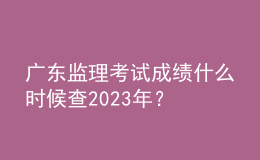 廣東監(jiān)理考試成績什么時候查2023年？