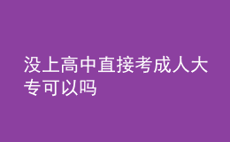 沒上高中直接考成人大?？梢詥?