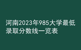 河南2023年985大學最低錄取分數(shù)線一覽表
