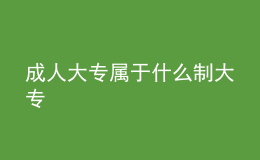 成人大專屬于什么制大專