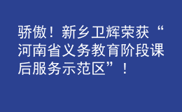 驕傲！新鄉(xiāng)衛(wèi)輝榮獲“河南省義務(wù)教育階段課后服務(wù)示范區(qū)”！