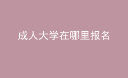 成人大學(xué)在哪里報(bào)名