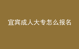 宜賓成人大專怎么報(bào)名