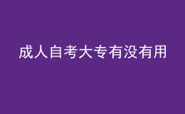 成人自考大專(zhuān)有沒(méi)有用 
