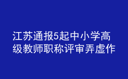江蘇通報(bào)5起中小學(xué)高級(jí)教師職稱評(píng)審弄虛作假案例