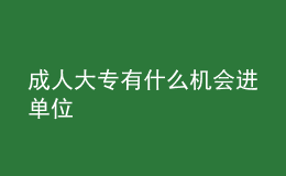 成人大專有什么機(jī)會進(jìn)單位