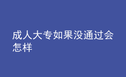 成人大專如果沒通過會怎樣