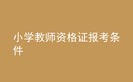 小學教師資格證報考條件