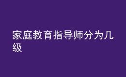 家庭教育指導(dǎo)師分為幾級(jí)