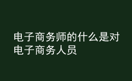 電子商務(wù)師的什么是對(duì)電子商務(wù)人員