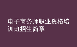 電子商務(wù)師職業(yè)資格培訓(xùn)班招生簡(jiǎn)章