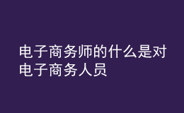 電子商務(wù)師的什么是對(duì)電子商務(wù)人員