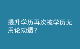 提升學(xué)歷再次被學(xué)歷無用論勸退？