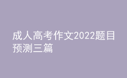 成人高考作文2022題目預(yù)測(cè)三篇
