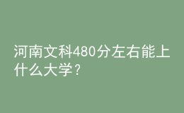 河南文科480分左右能上什么大學(xué)？