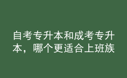 自考專升本和成考專升本，哪個更適合上班族？ 