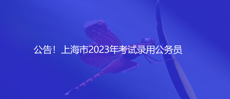 公告！上海市2023年考試錄用公務(wù)員