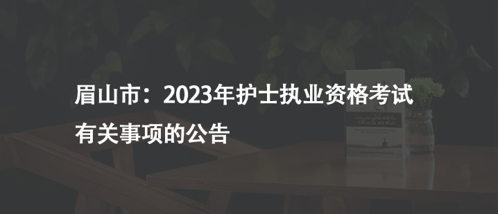 眉山市：2023年護士執(zhí)業(yè)資格考試有關(guān)事項的公告